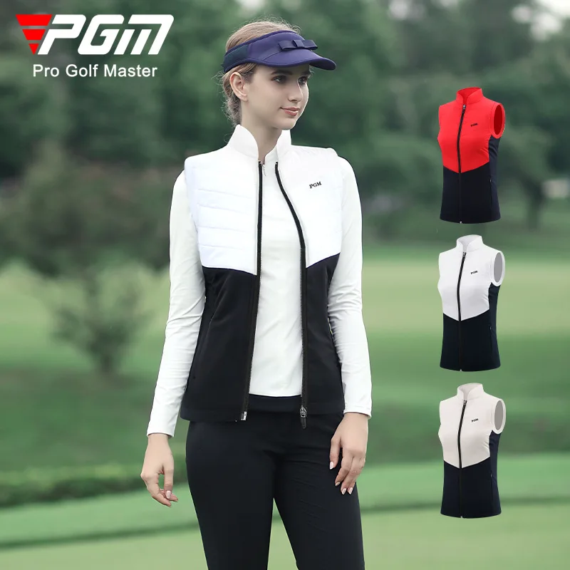 PGM Golf Wear for Women Golf Jacket Vest Fall Winter Golfwear Warm Sleeveless Golf Clothing Clothes for Ladies Super Light
