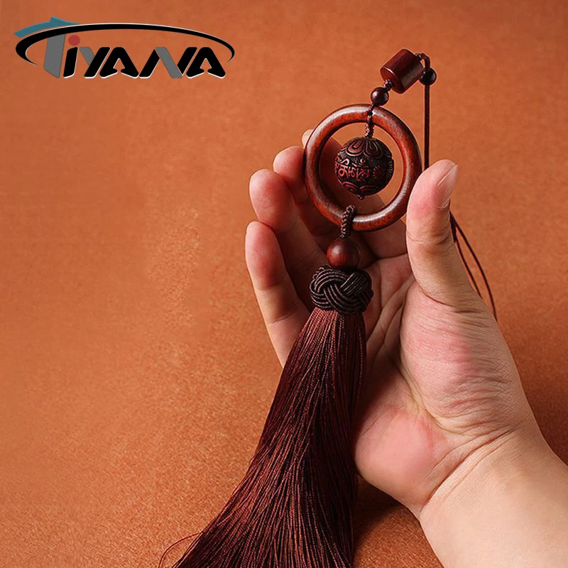 

Tiyana Peach Wood Car Interior Hanging Ornament Decorative Pendant Small Gift Wedding Party
