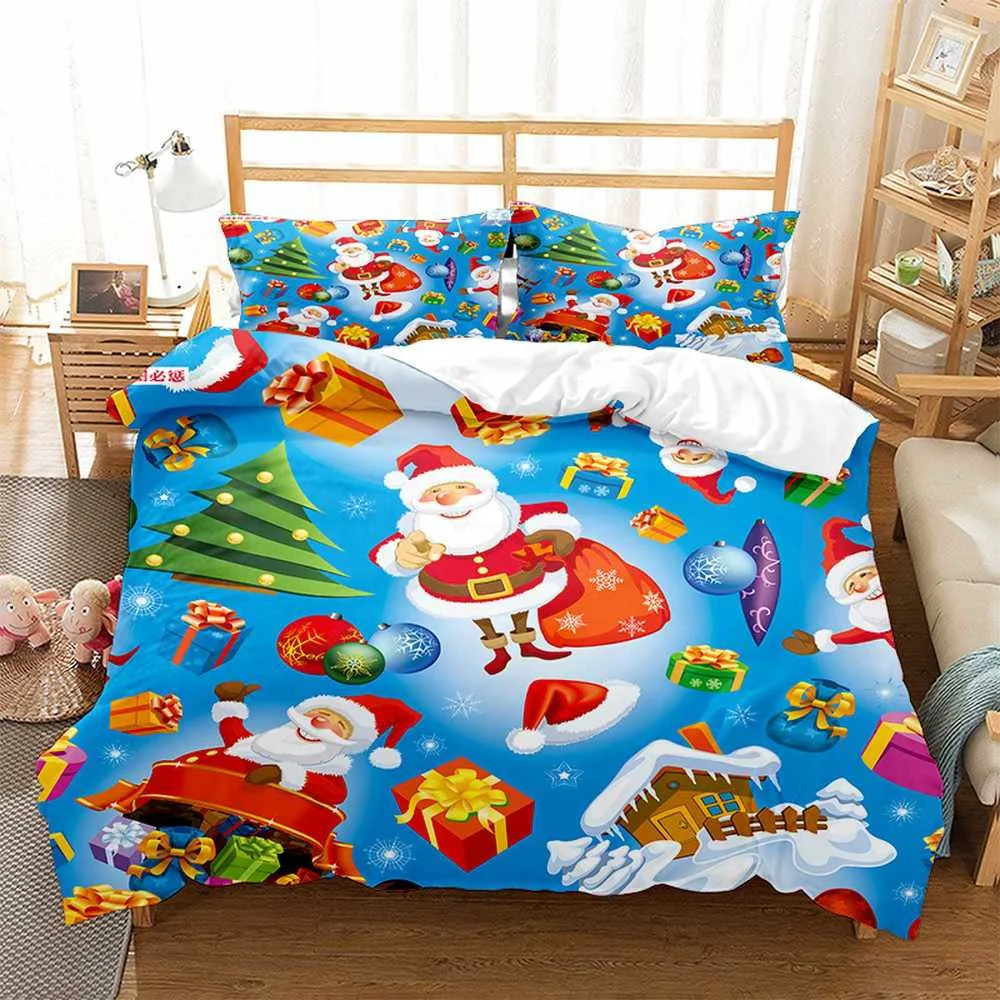 

Santa Claus And The Snowman Pattern Bed And Quilt Set Comes In A Wide Range Of Sizes And Styles