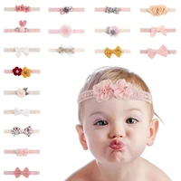 3pcsset lace flower bowknot baby headband set elastic princess hair band fashion new style children kids hair accessories