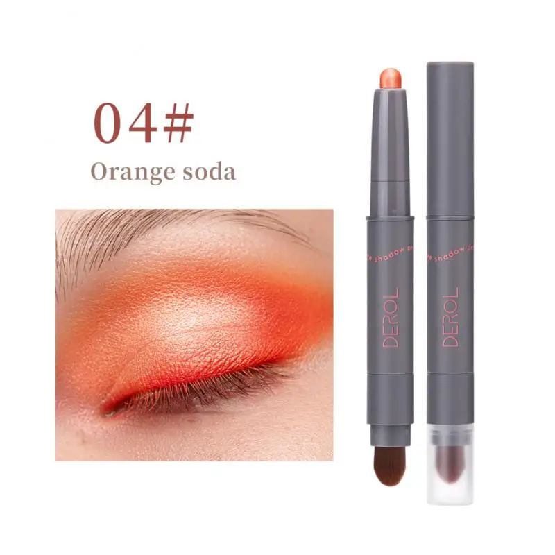 

DEROL Glitter Eyeshadow Liner Pencil Face Makeup Highlighter Long Lasting Matte Pink Silkworm Champagne Gold Eyeliner Pen