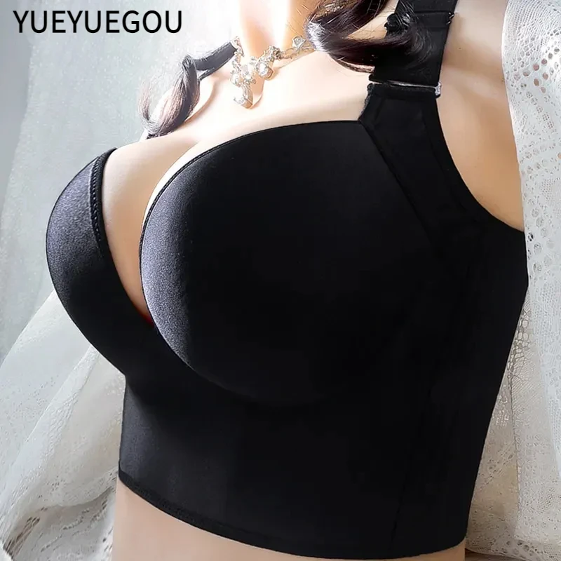 

Plus Size Bar Deep Cup Push Up Bras Women Bra Hide Back Fat Underwear Shaper Incorporated Full Back Coverage Lingerie C D E F G