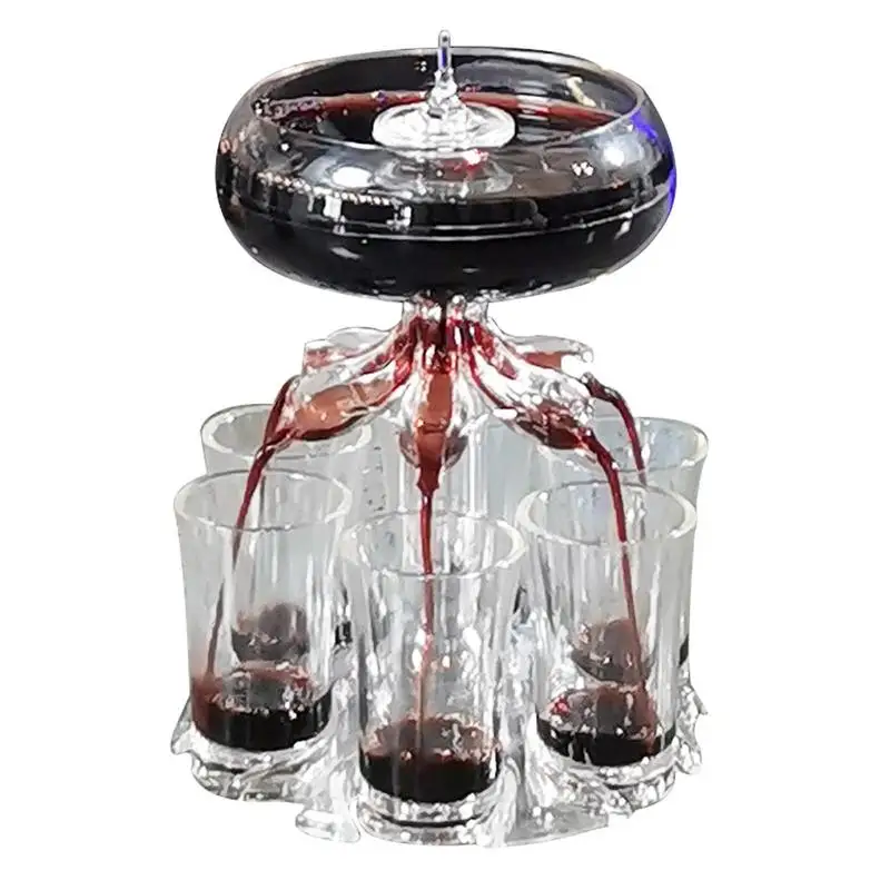 

6 Shot Wine Glass Dispenser Set Wine Whisky Beer Dispenser Holder Party Games Drinking Tools For Liquids Drinks Beverages