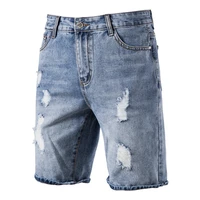 jeans mens summer sports pants mens washed terry casual shorts ripped pants