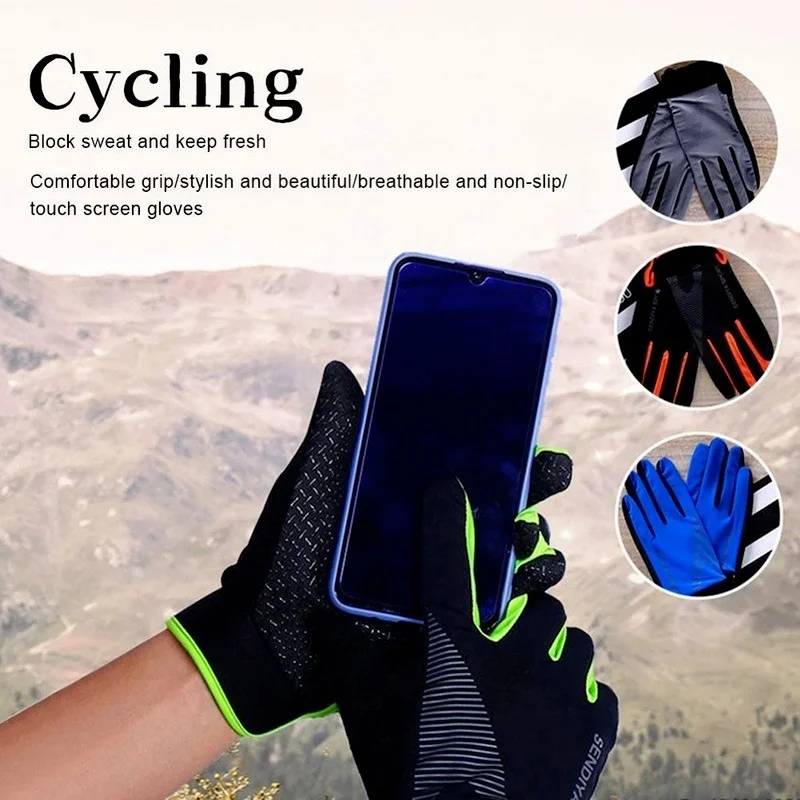 

2022 Anti-slip TouchScreen Ridding Gloves Lightweight Full Finger for Spring Summer Outdoor Mountain Biking Gloves Non-slip