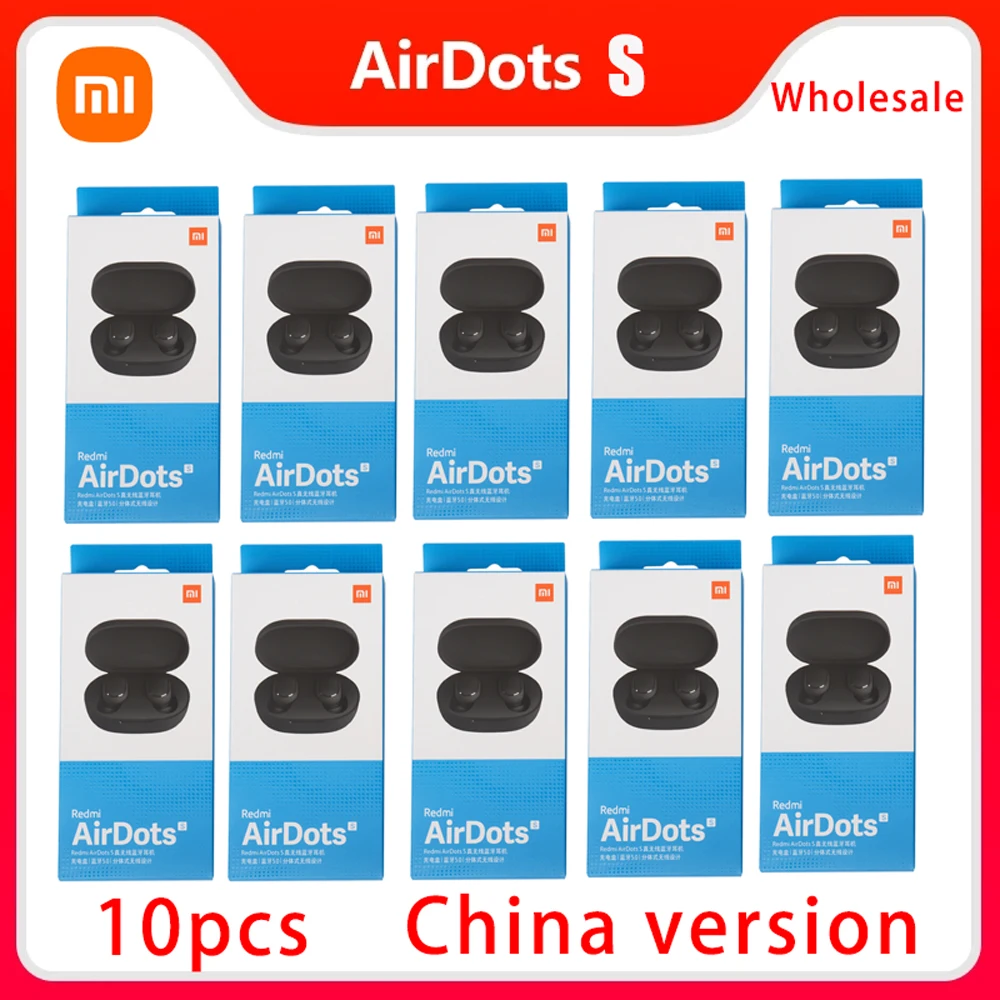 

10PCS Xiaomi Redmi Airdots S TWS Wireless Earphone AI Control Gaming Headset With Mic Original Airdots S Earbuds Wholesale