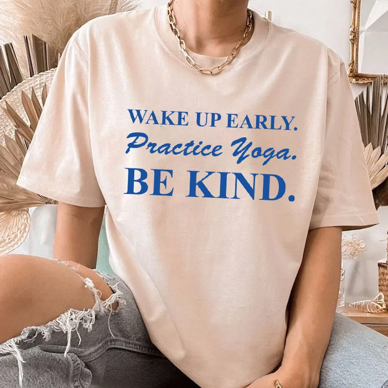 

Be Kind Quotes Women's Aesthetic T-Shirts Summer Fashion Cute Casual Shirt Yoga Inspirational Tees Grunge Graphic Tops Tumblr