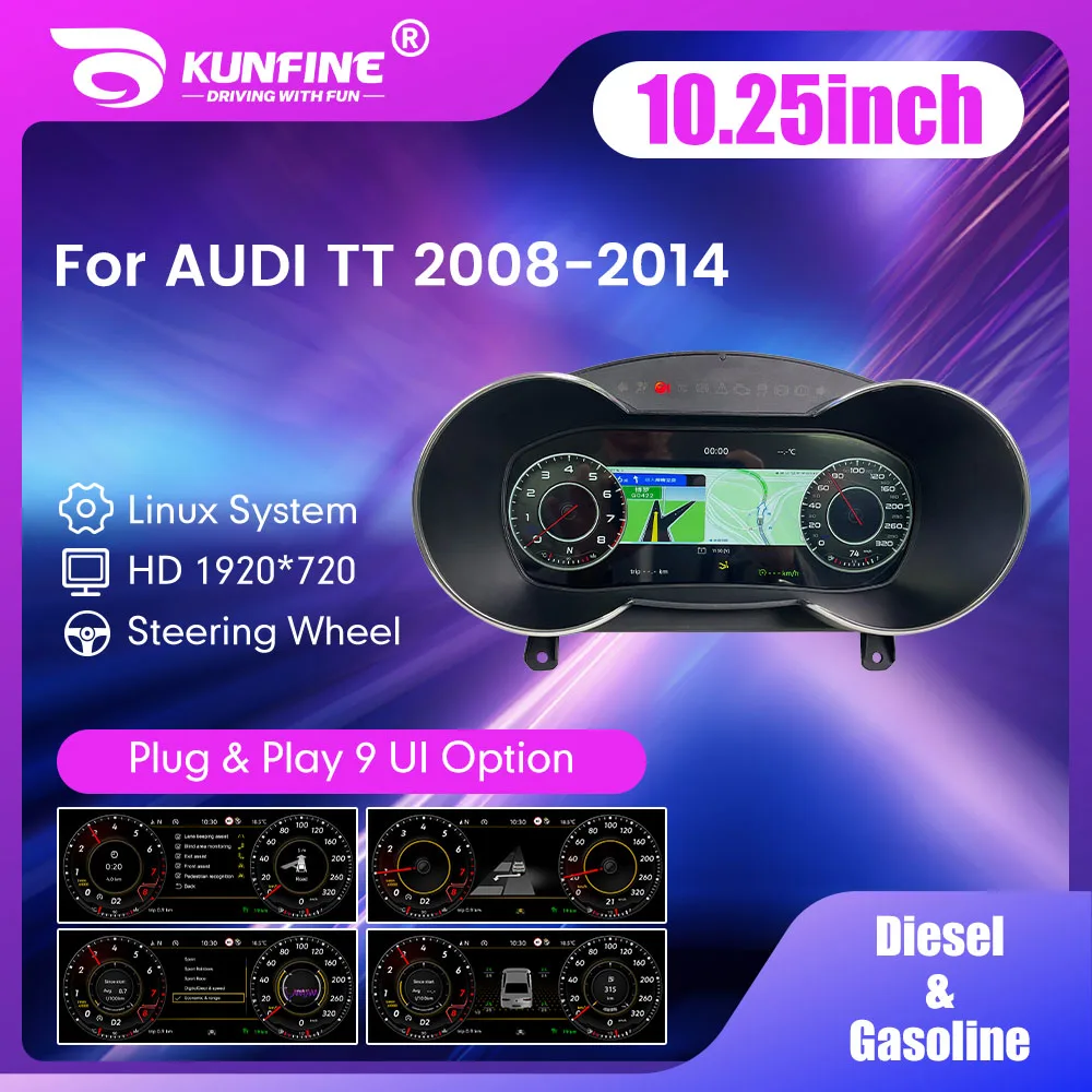 Новейший 10 25-дюймовый автомобильный ЖК-дисплей с цифровой приборной панелью для