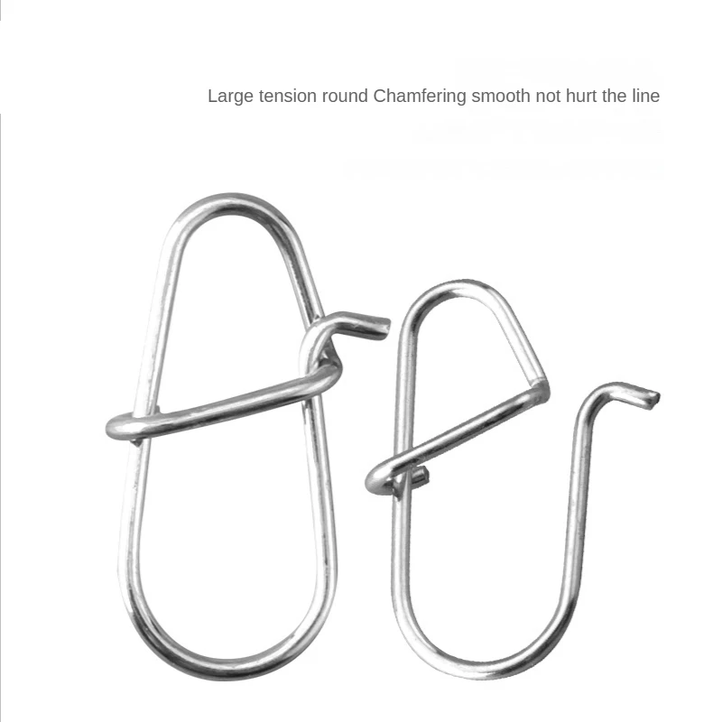 

100PCS Quick Pin Connector Connecting Ring Fishing Gear Fishing Accessories Stainless Steel Snap Fishhook Lure Swivels Tackle