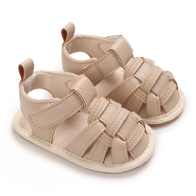 Однотонные сандалии для маленьких мальчиков и девочек босоножки с резиновой