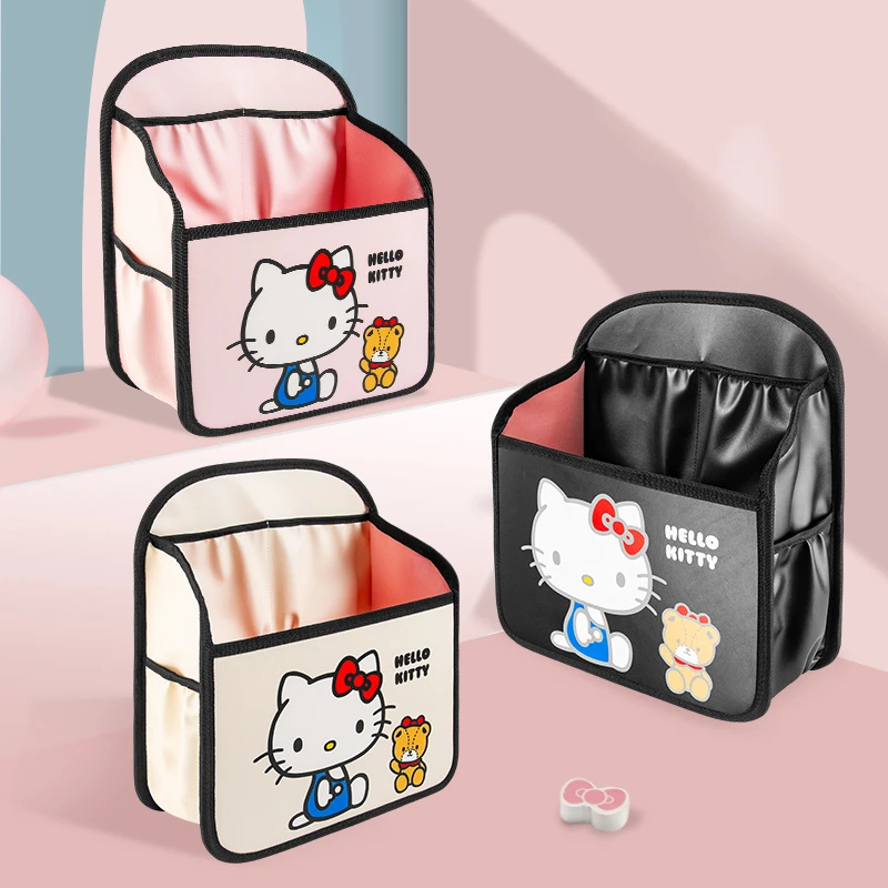 

Sanrio Kawaii Hello Kitty Car Storage Bag Cartoon Car Seat Back Large-capacity Debris Storage Bag Cute Car Interior Accessories