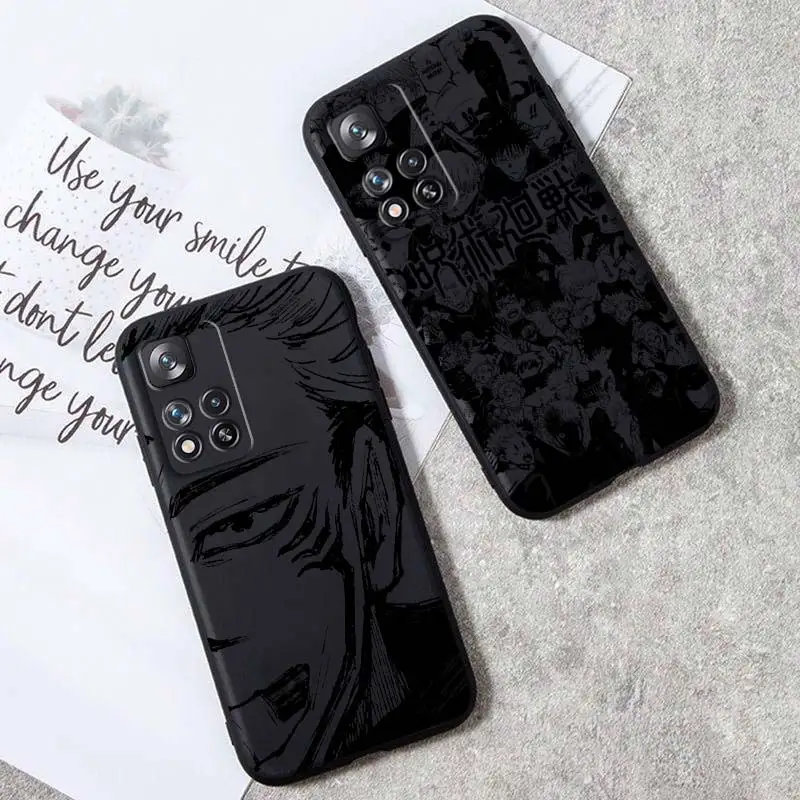 

Jujutsu Kaisen Anime Comics Phone Case For Xiaomi Redmi Note 12 11E 11S 11 11T 10 10S 9 9T 9S 8 Pro Plus 5G 7 Black Cover