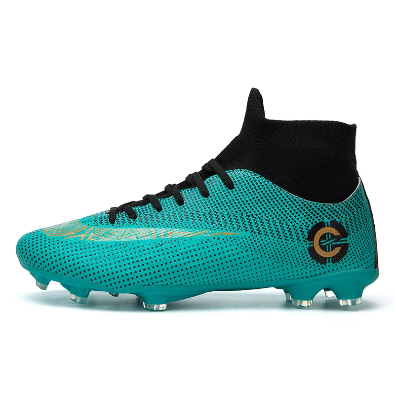 Hot Sale Mens Soccer Cleats High Ankle Football Shoes Long Spikes Outdoor Soccer Traing Boots For Men Women Soccer Child Shoes