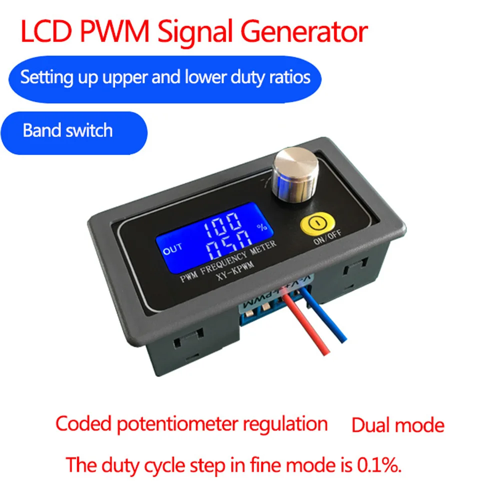 

PWM Pulse Frequency Adjustable Duty Cycle Square Wave Module 1HZ~15KHZ Rectangular Wave Signal Generator with LCD Display