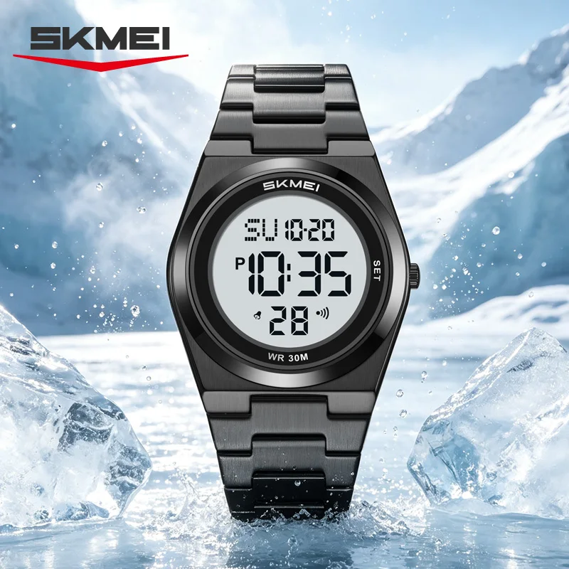 Фото SKMEI 2610 Мужские электронные часы 2026 года, подарок, LED-дисплей, хронограф, спортивный будильник, многофункциональные, модные электронные часы для студентов №3