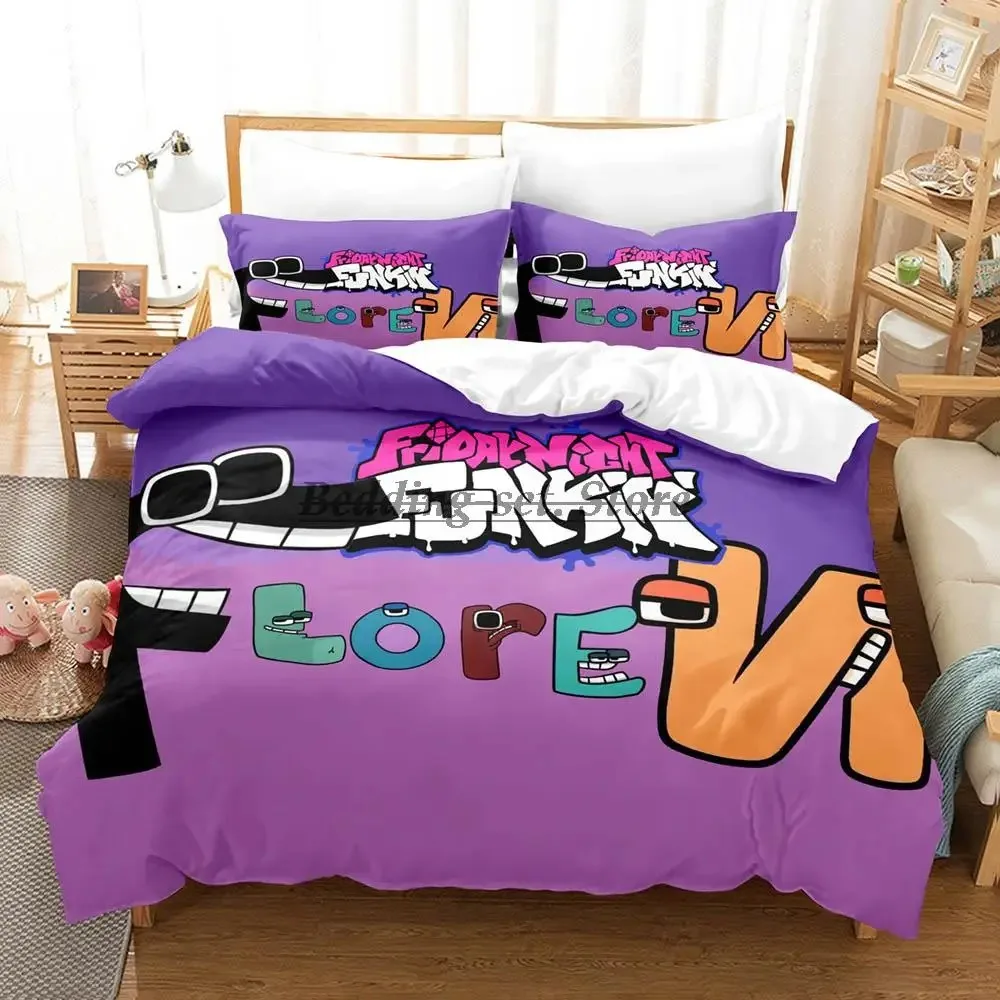 2023 Alphabet Lore Bedding Set Single Twin Full Queen King Size Bed Aldult Kid Bedroom Duvetcover Sets Anime Sheet