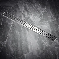 linear shower drain 24 inch rectangularremovable quadrato pattern gratenickel brushedfood grade sus 304 stainless steel