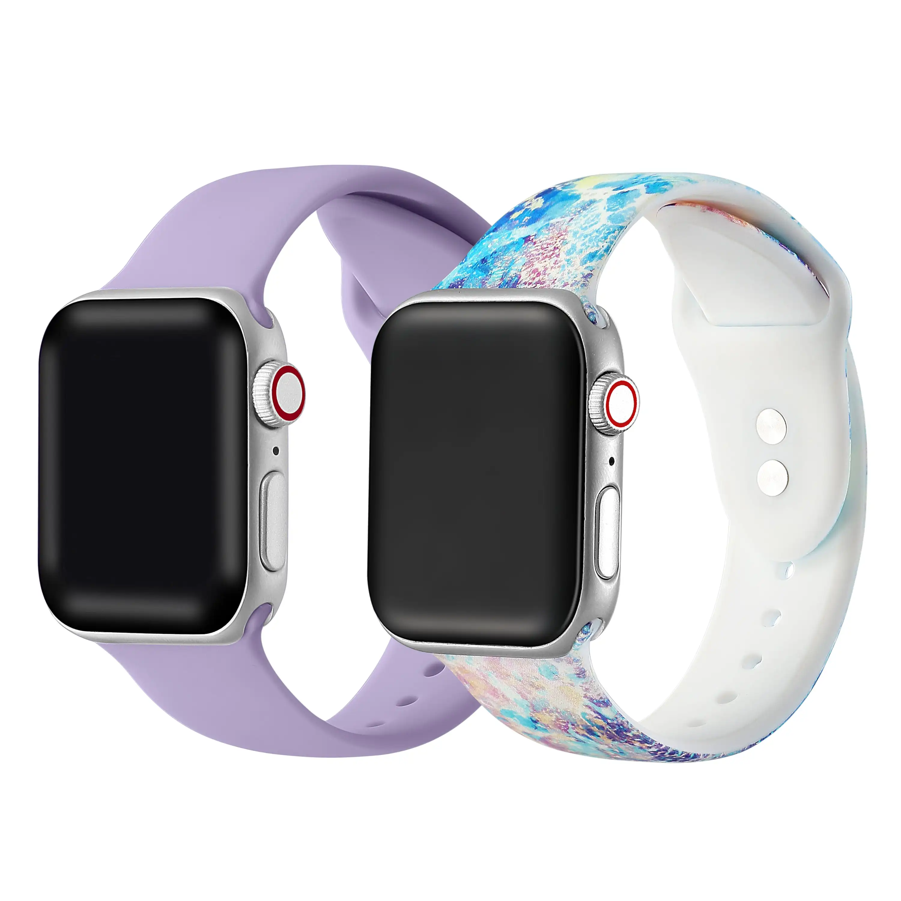 

2-pack Silicone Sport Bands Watch sizes 38mm/40mm/41mm - Abstract Wave/Berry