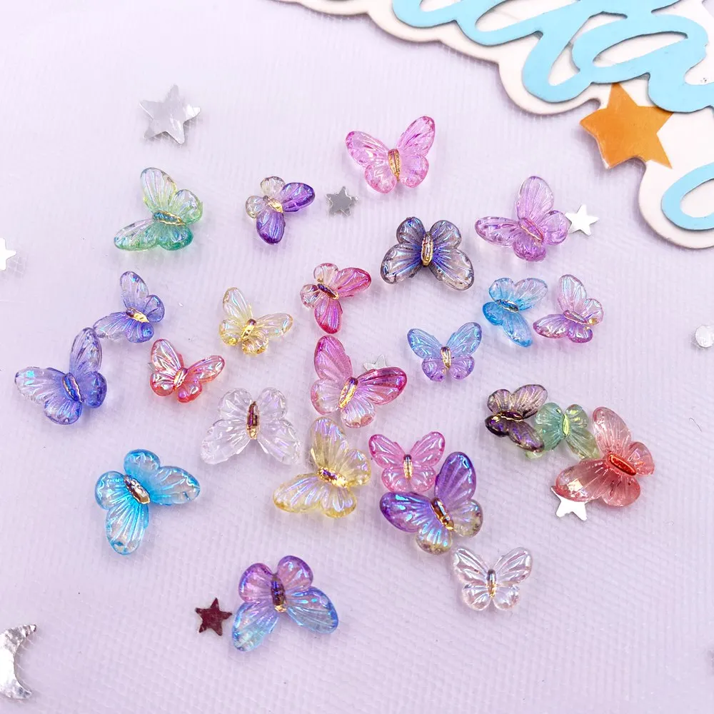 

50 шт. блестящие мини бабочки из резины Diy Super Paradise