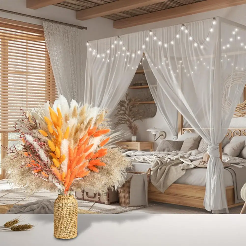 

Non-withering Dried Grass Reusable Natural Dried Grass Bouquet Non-withering Autumn Plant Reed Leaf Kit for Home Office Wedding