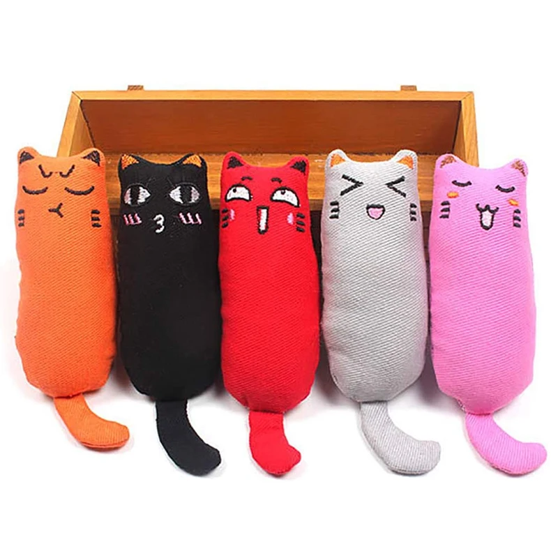 

Cute Cat Toys for Pets Rustle Sound Catnip Toy Cats Products for Kitten Teeth Grinding Cat Plush Thumb Pillow Pet Accessories