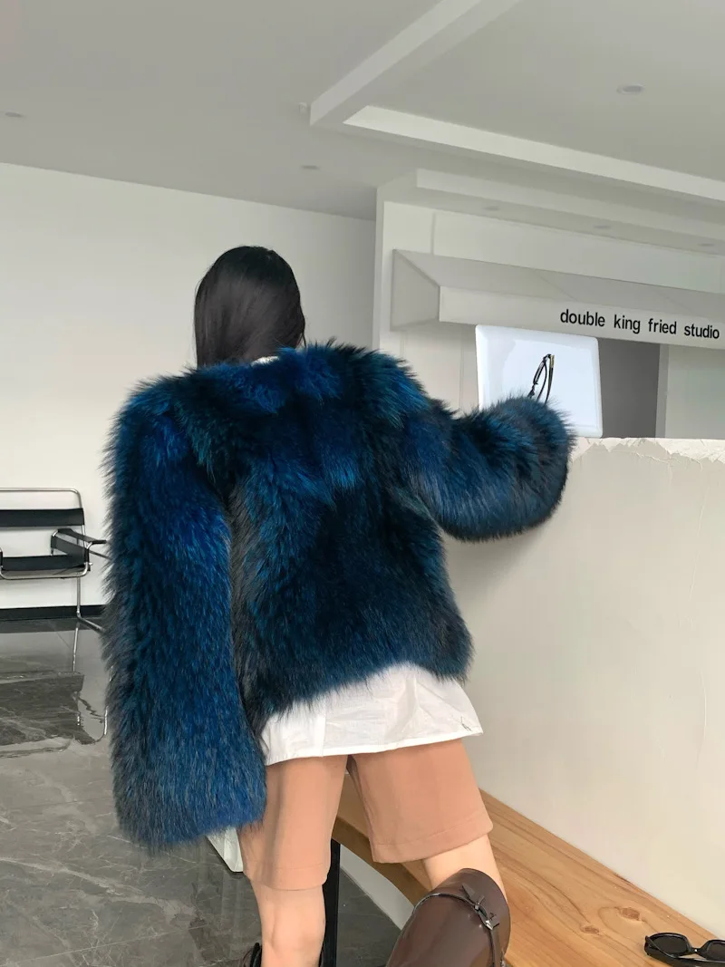 Winter Women 100% Real Raccoon Fur Coat Real Natural Fur Jacket Whole Skin Full Pelt Luxury Streetwear Thick Warm Outerwear New