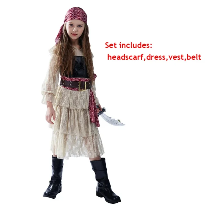 Костюм для косплея пиратов викингов аниме на Хэллоуин детей причудливое платье