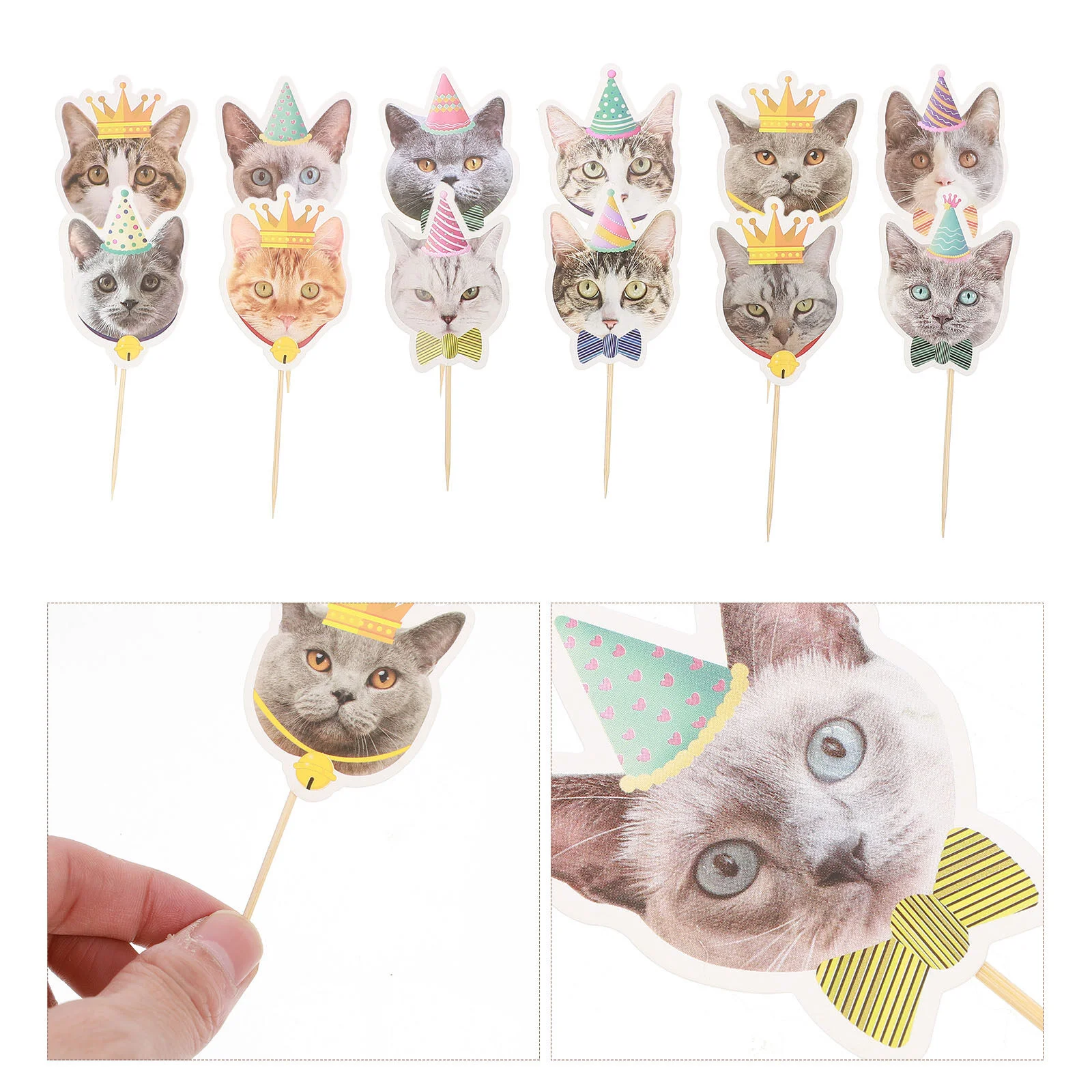 

24pcs Cat- themed Party Cat Cupcake Picks Apply To Evening Birthday Wedding Dancing