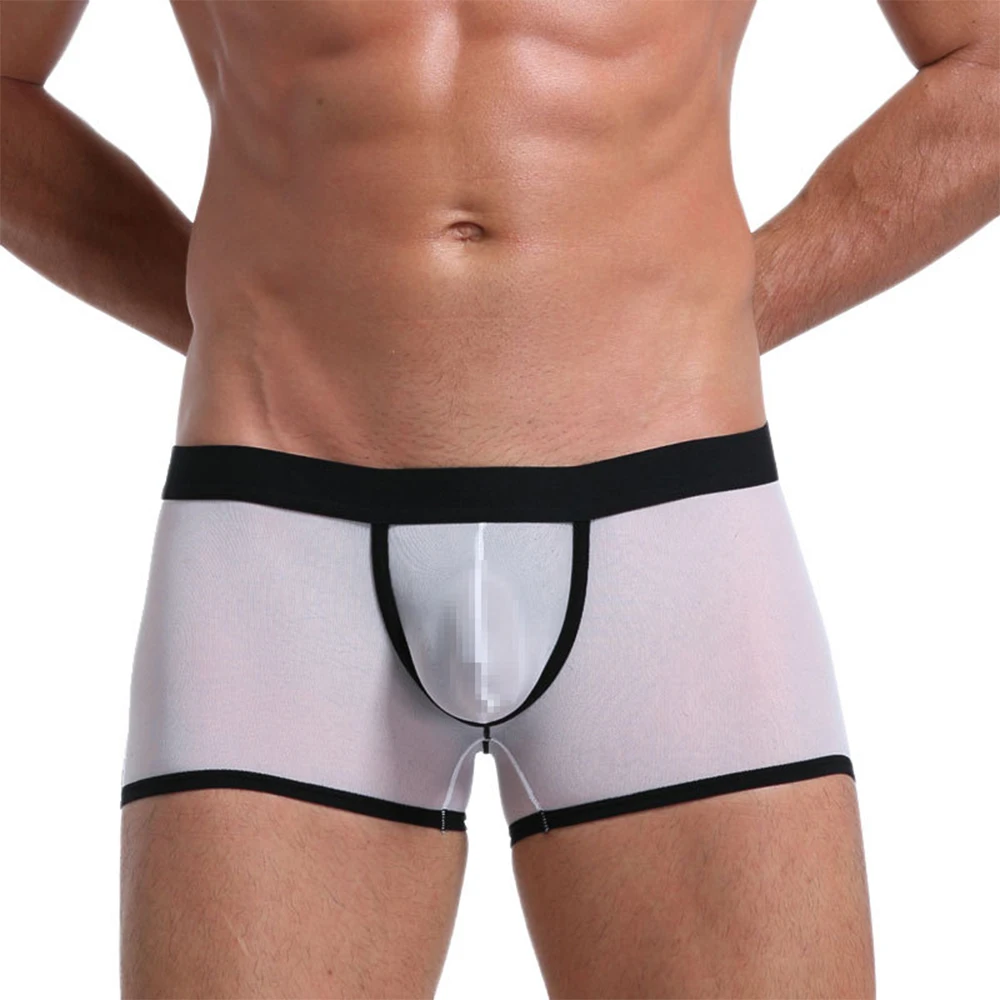 

Cuecas Gay Sexy Lingerie Men Underpants Boxers Shorts Bragas Men See-through Briefs Sheer Mesh Pouch Underwear Panties A50