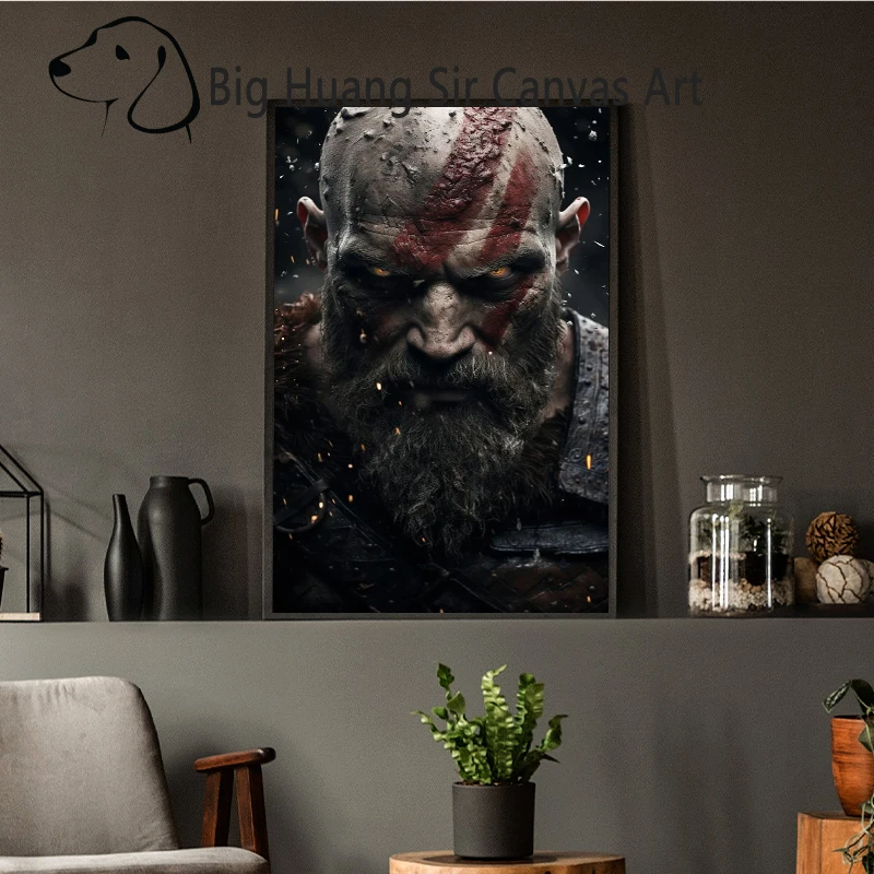 God of War Плакат с видеоиграми Кратос Атреус Настенный художественный декор Игровая