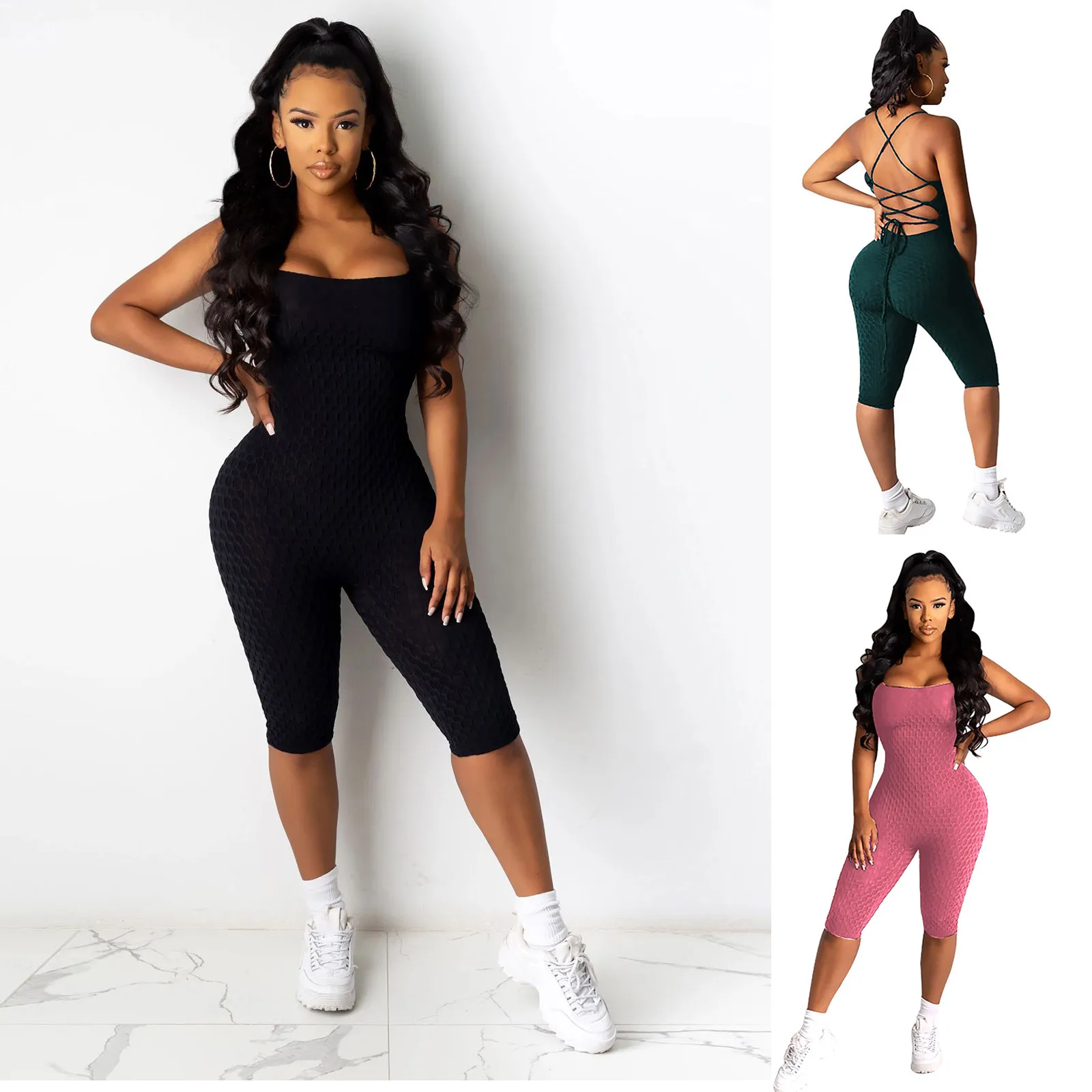 

Bandage Skinny Sweatpants Halter Fitness Pants Yoga Jumpsuits Jumpsuit Costumes Women Romper Women Ski Women Clothing Set