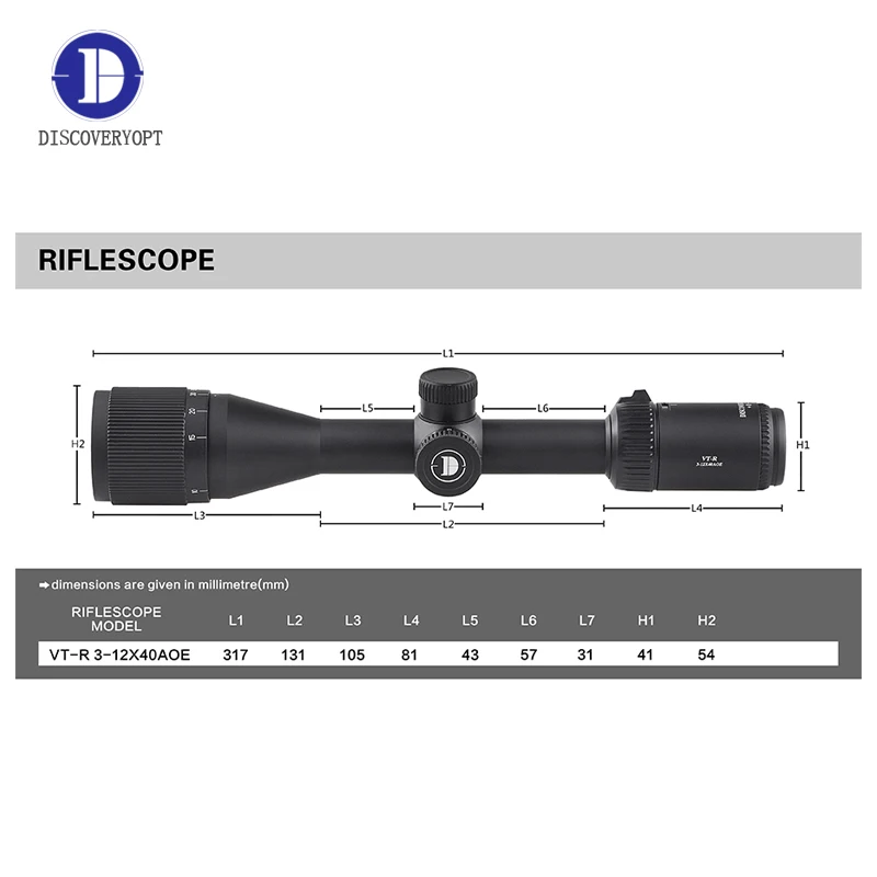 Охотничий оптический прицел Discovery 3-9x40 телескопический для пневматической