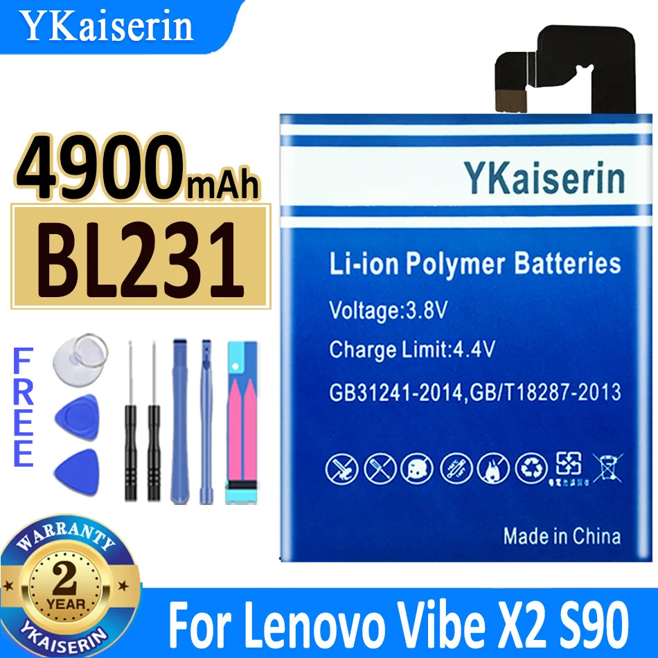 Аккумулятор ykaisin для Lenovo BL231 BL 231 4900 мАч аккумулятор X 2 VIBE X2 S90 S90u + Бесплатные