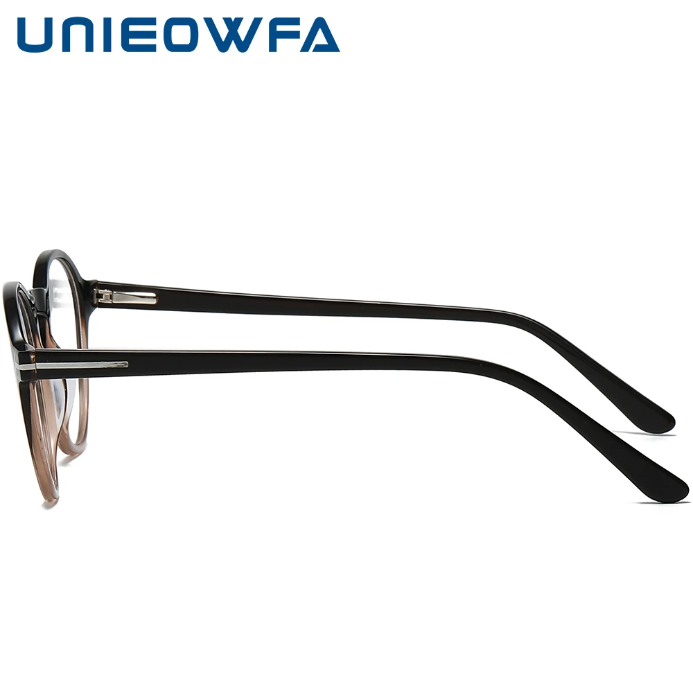 Мужские очки для близорукости UNIEOWFA в круглой оправе стиле ретро оптическая