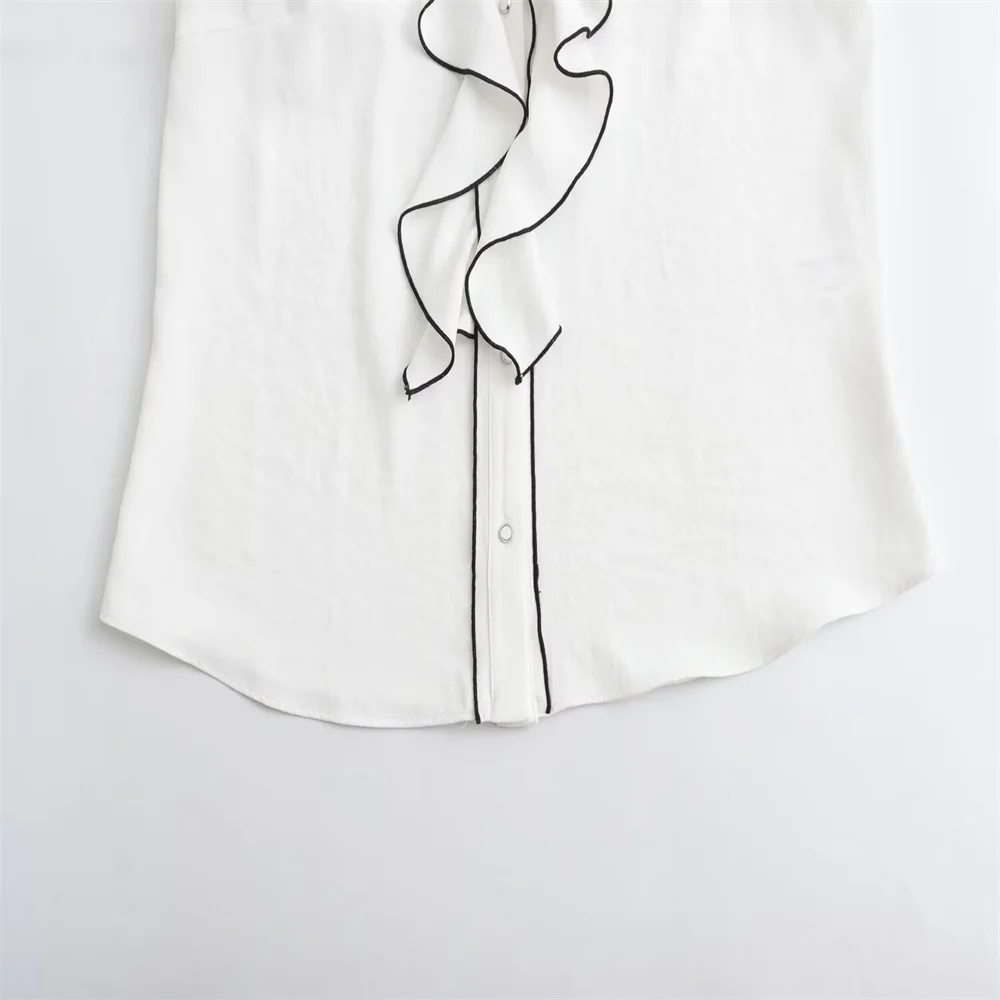 Женская Многослойная Рубашка Без Рукавов С V-образным Вырезом