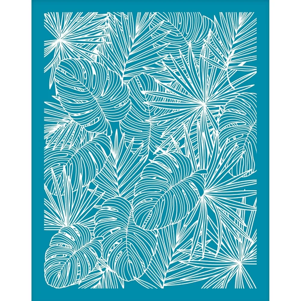 Фото 4x5 дюймов трафареты из глины Monstera Dypsis Lutescens шелковая ширма для полимерной глины лист тропических растений трафареты для шелкографии сетка №1