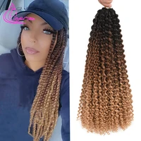 passion twist crochet hair long water wave black brown light brown ombre braiding hair extensions synthetic curly braids
