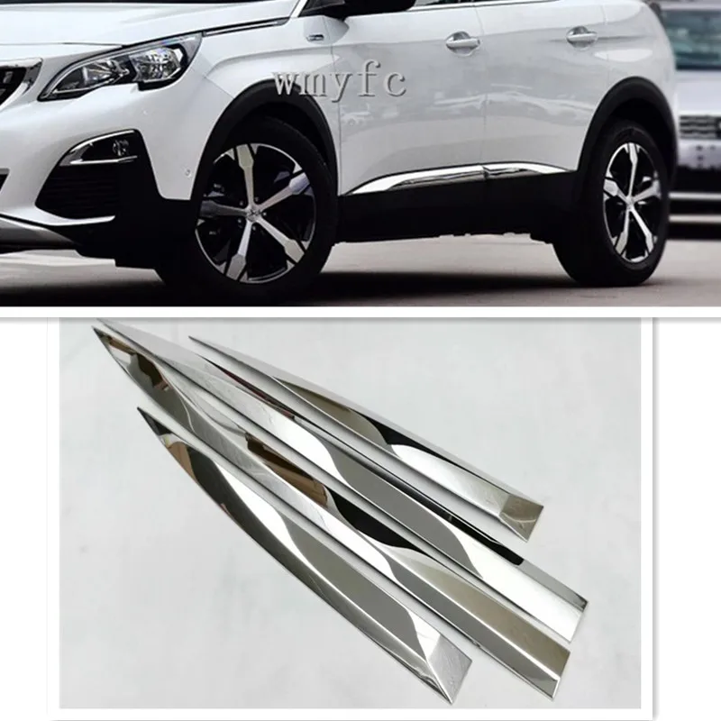 Car styling detector Stainless Steel chrome Side Door Body Cover trim sticks Strips Molding for Peugeot 3008 3008 GT 2016 -2021 Car styling detector Stainless Steel chrome Side Door Body Cover trim sticks Strips Molding for Peugeot 3008 3008 GT 2016 -2021