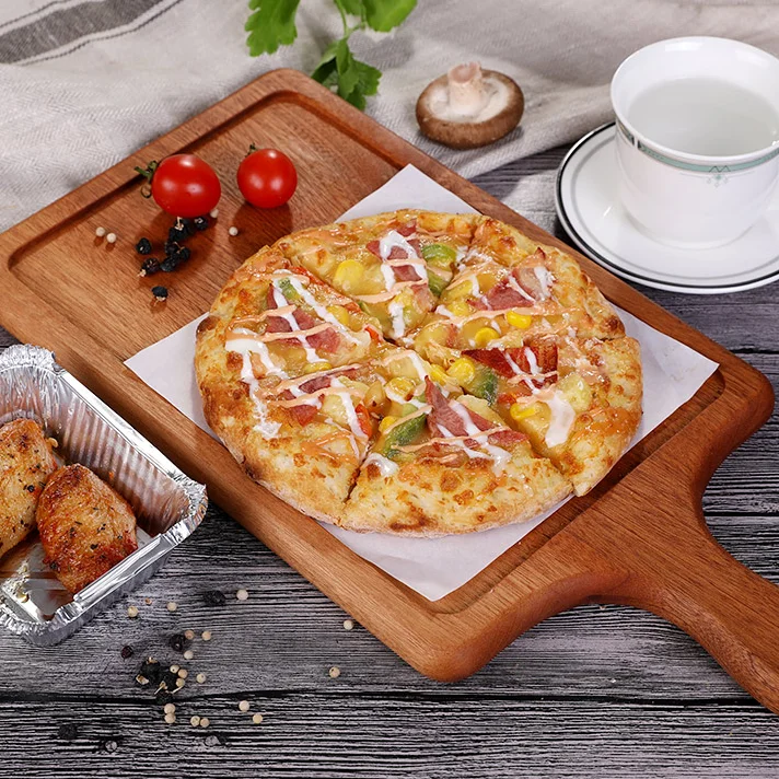 

Pizza Steak Dessert Plate Set Wooden Tray Nordic Romantic Luxury Snack Bread Plate Afternoon Tea Plateau Kitchen Supplies