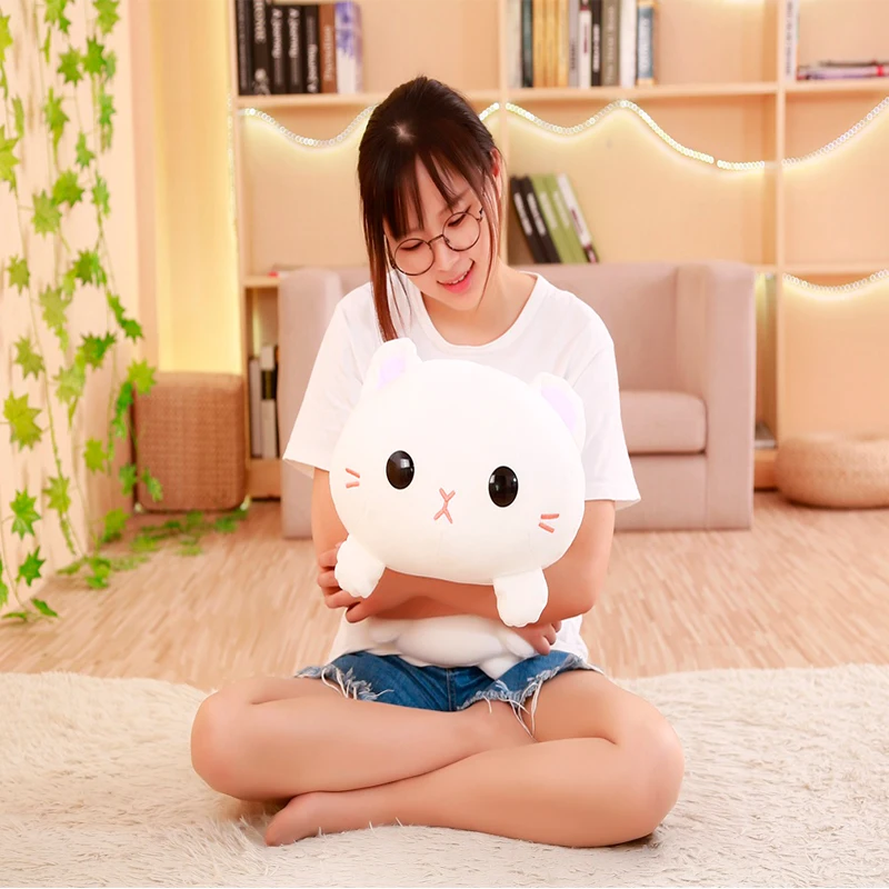 

35/45cm Kawaii Lying Cat Plush Soft Pillow Cute Stuffed Animal Toys Doll Lovely Toys for Kids Girls Valentines Birthday Gift