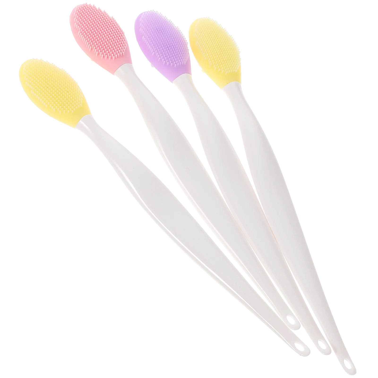 

4pcs Dog Double-Sided Silicone Gentle Dental Brushes with Curved Long Handle (Random Color)