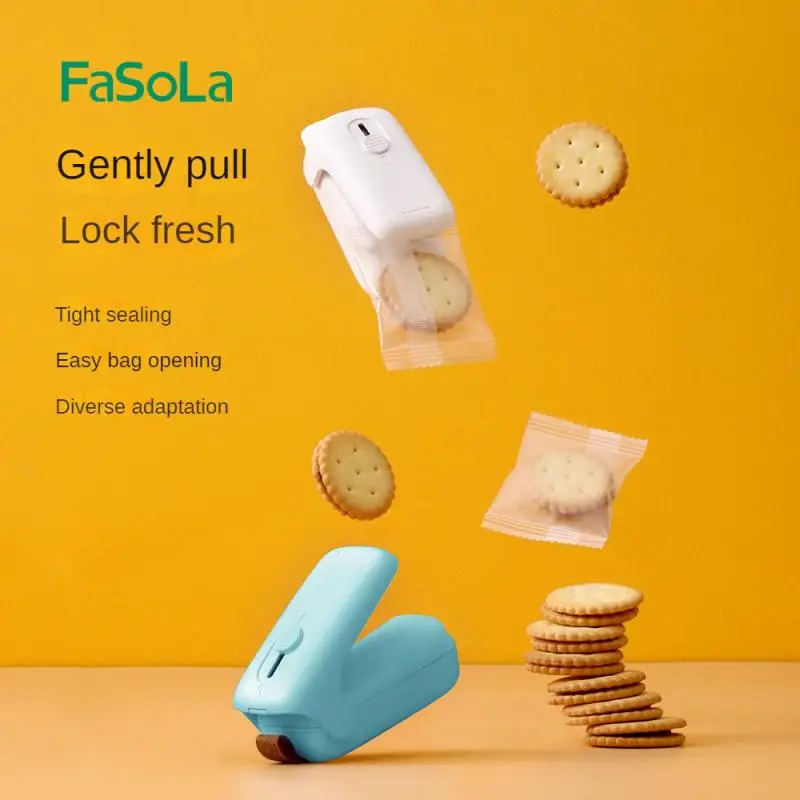 

Package Sealer Food Bag Closure Sealers Hand Sealing Moisture-proof Sealing Device 2 In 1 Mini Small Snack Bag Sealer Portable