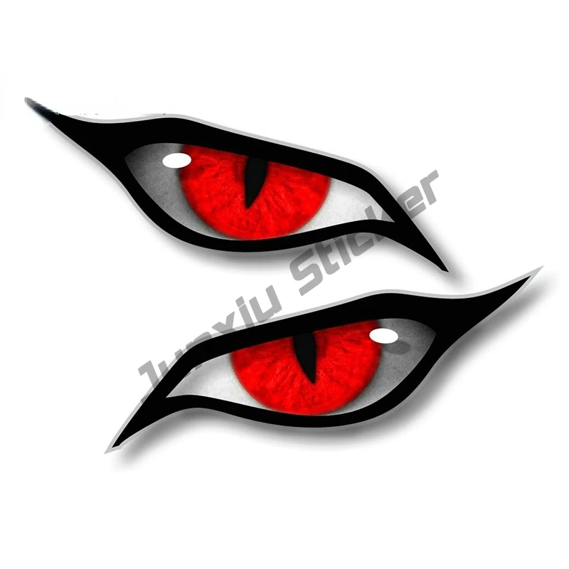 Креативная наклейка с изображением злых желтых глаз на мотоцикл и автомобиль