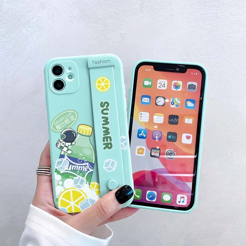 Новинка чехол для телефона Sprite lanyard iPhone 13 12 11 Pro Max мягкий силиконовый