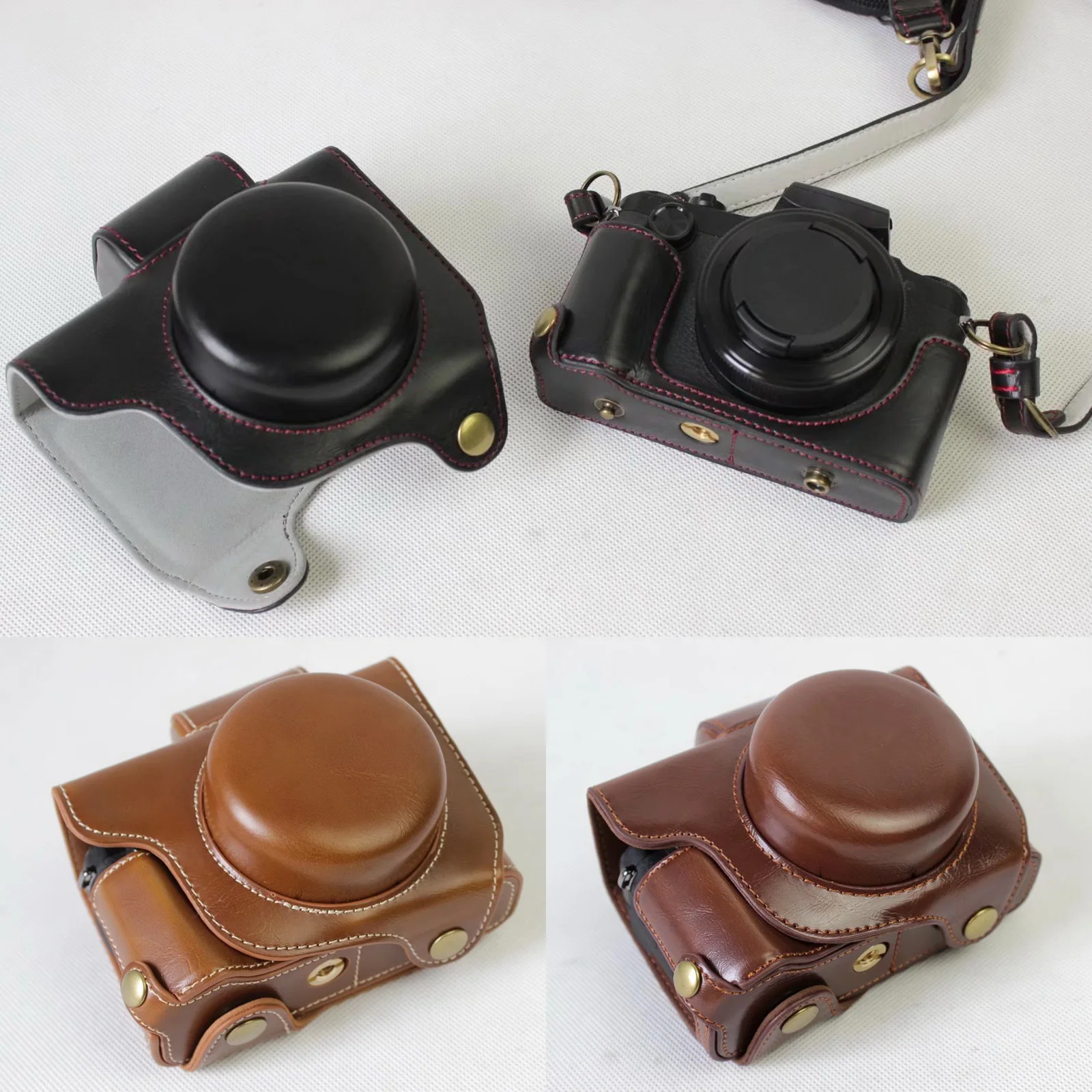 

Кожаный чехол для камеры HQ, сумка с ремешком для Canon G1X G1 X Mark III