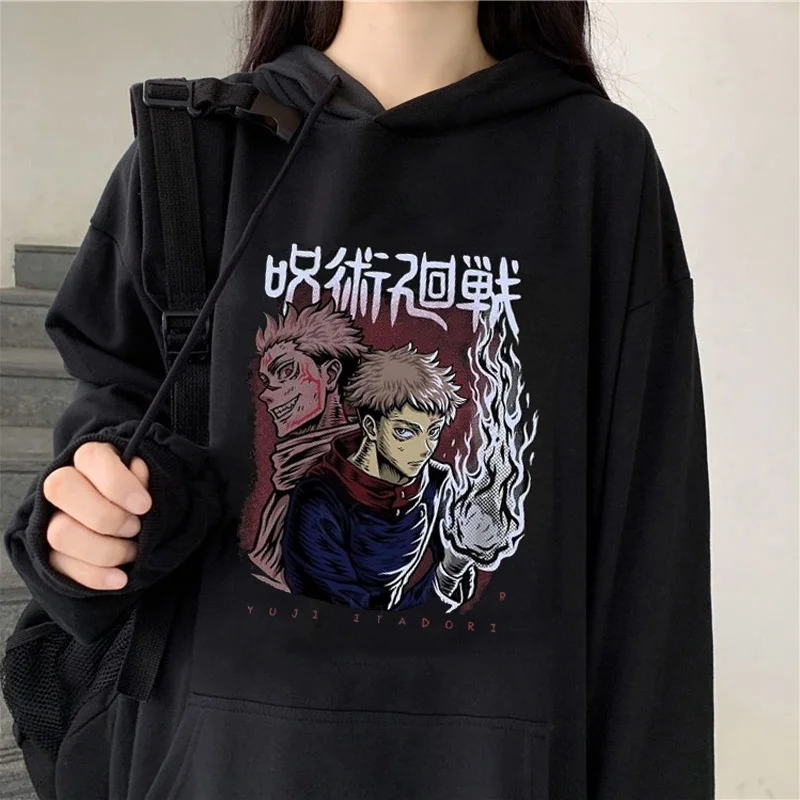 

2022 Anime Jujutsu Kaisen Hoodies Unisex Japanese Men Yuji Itadori Cartoon Sweatshirt Kawaii Gojo Satoru Graphic Male Streetwear