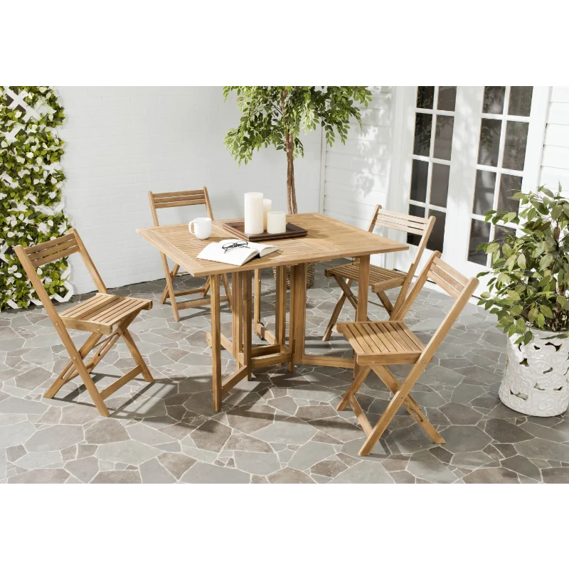 

SAFAVIEH Outdoor Collection Arvin Table & 4 Chairs Natural
