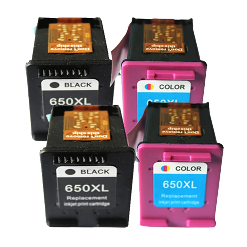 

Re-Manufactured Ink Cartridges for HP 650XL Black & Color for HP650 Deskjet 1015 1515 2515 2545 2645 3515 4645 Printers