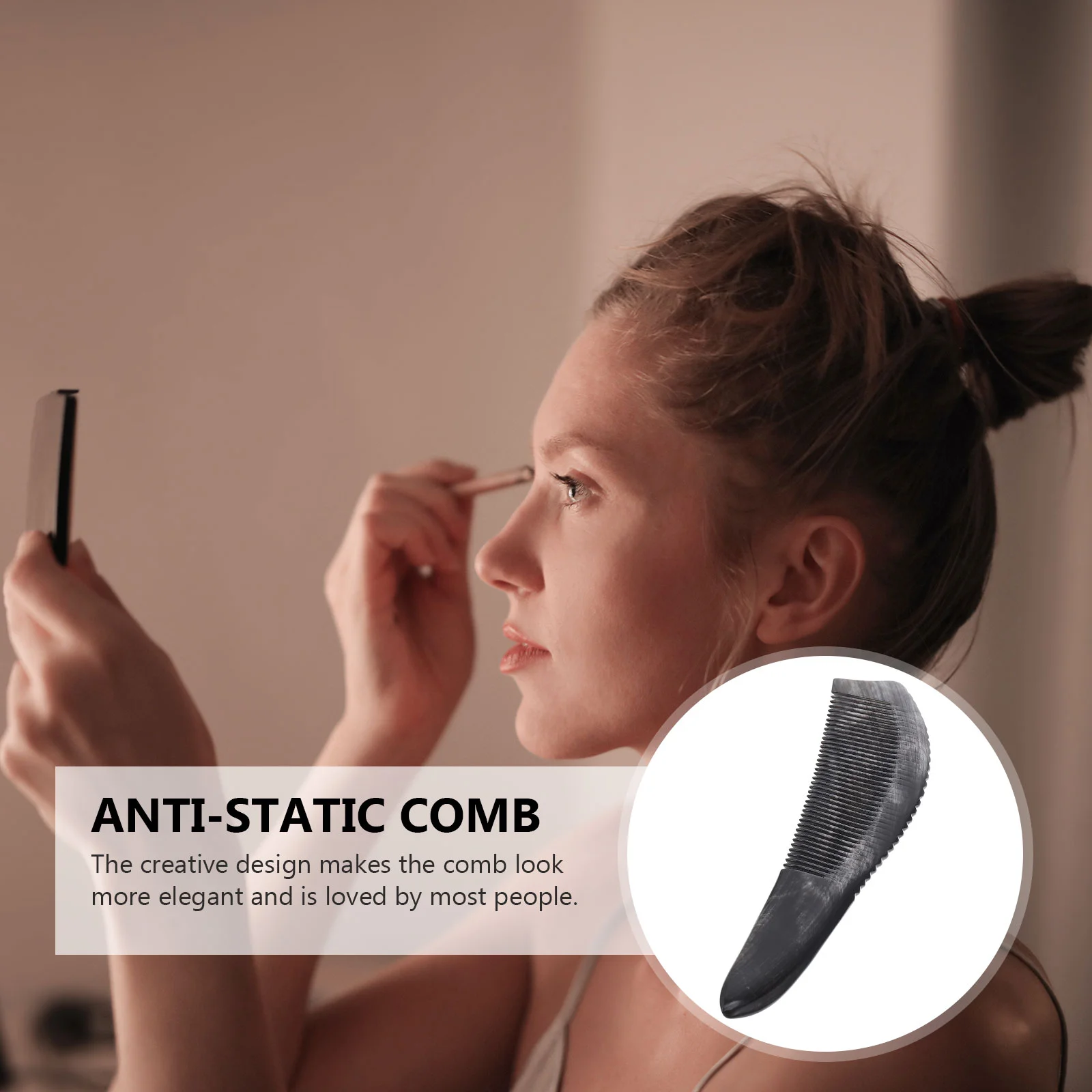 Черная расческа с рогом буйвола простая парикмахерская портативная стрижка
