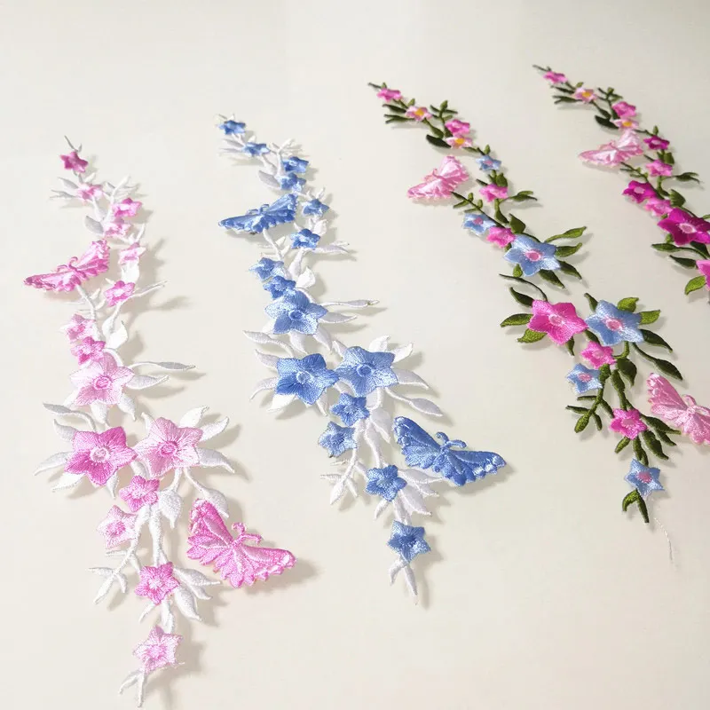 Цветочная вышивка, Кружевная аппликация для ремонта одежды, клейкая наклейка на одежду, товары для шитья, одежда, пальто в китайском стиле